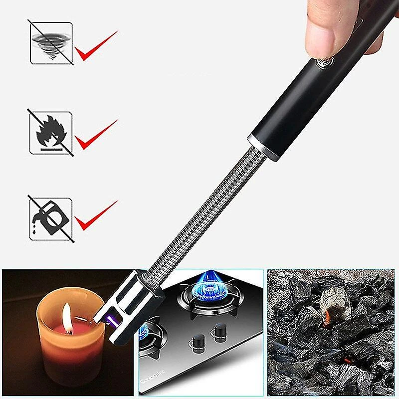 Electric Arc BBQ Lighter – USB Rechargeable Windproof Flexible Long Neck Plasma Lighter for Kitchen Stove, Candles & Outdoor Camping